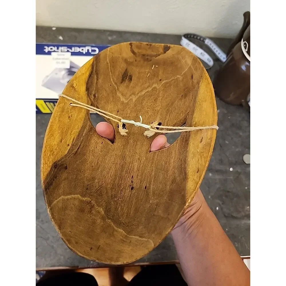Wood Face Mask Hand Carved Wall‎ Hanging Sad Happy Comedy Tragedy Bohemian